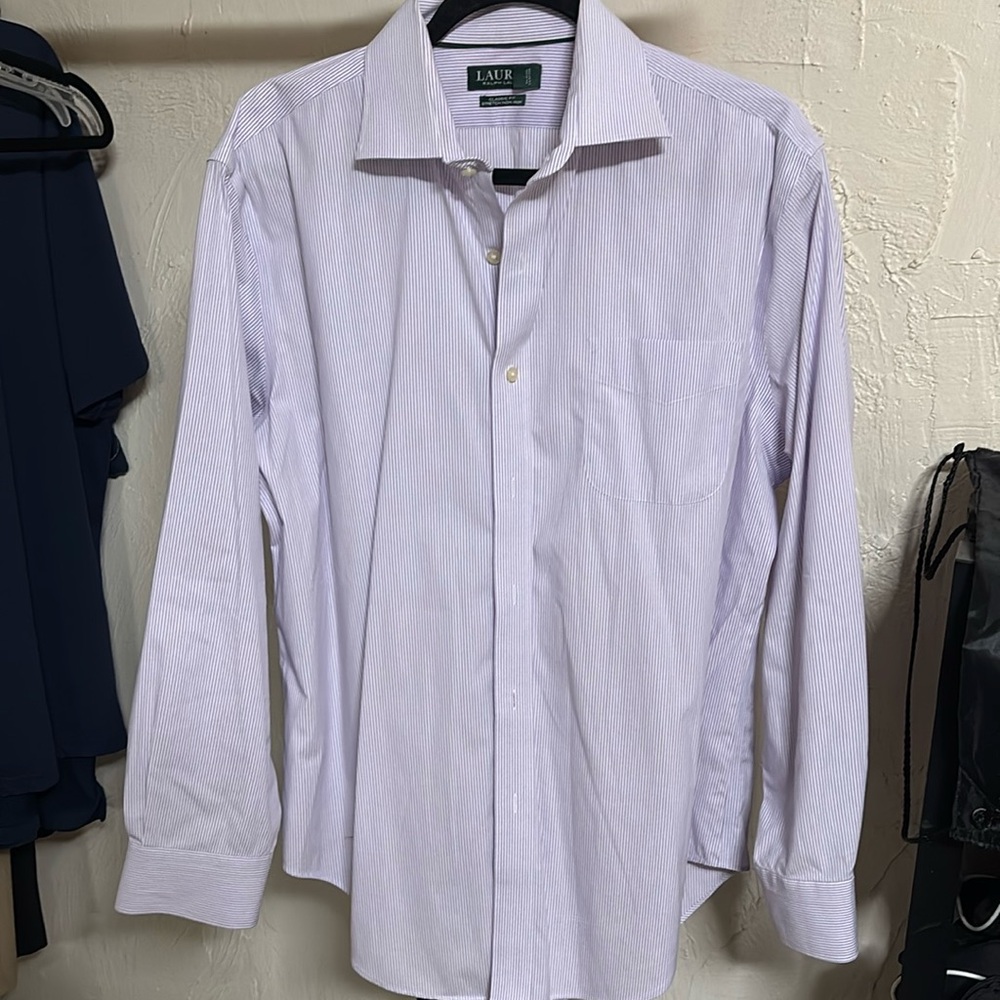 Lauren Ralph Lauren Lavender Pinstripe Button-Down Shirt